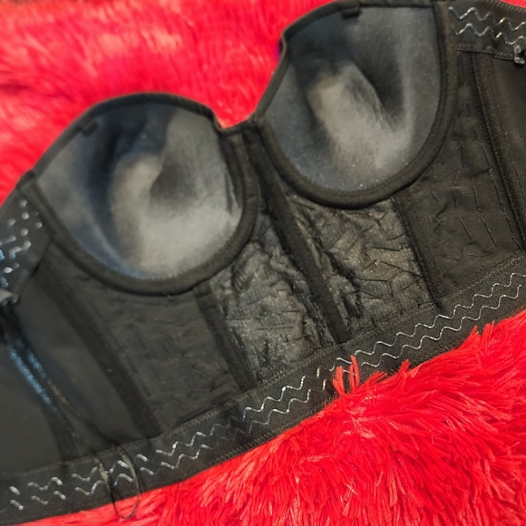 Black Rhinestone Bedazzled Bustier Corset Women's Size M (runs small) - Picture 10 of 15